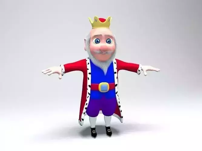 cartoon king Low-poly 3D model