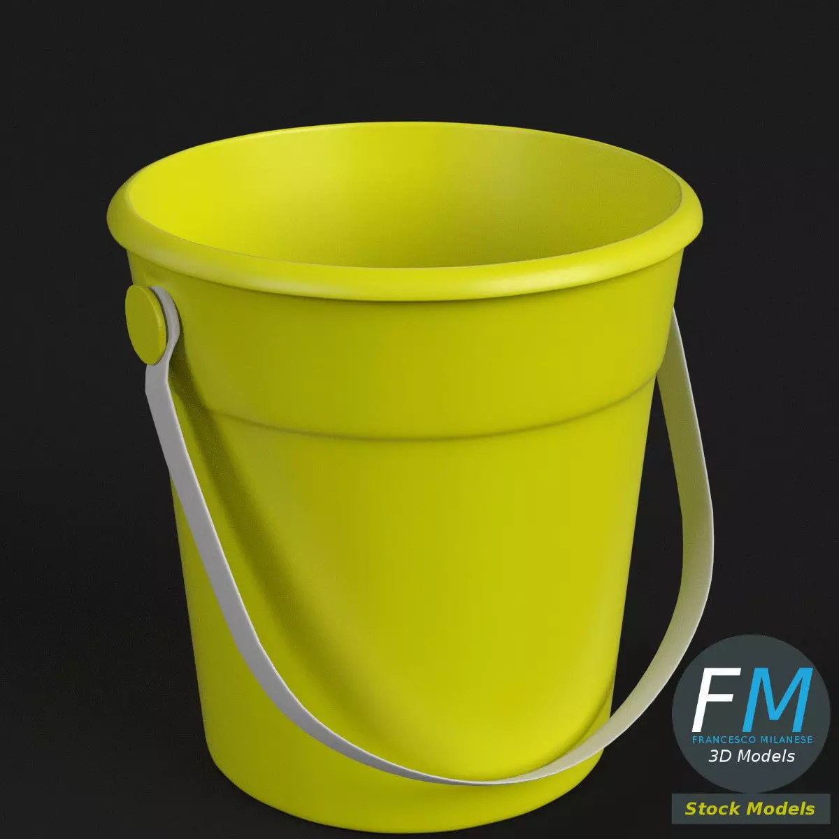 Beach bucket 3D model_0