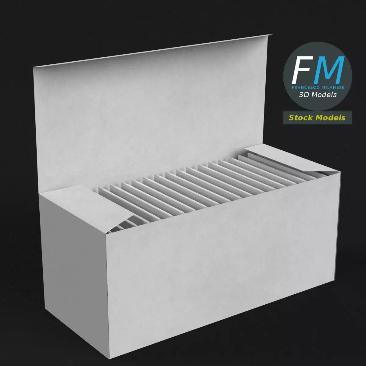 Rectangular box filled with paper bags 3D model | CGTrader