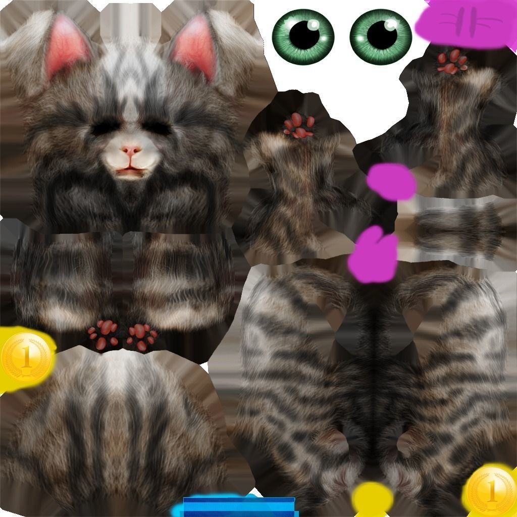 Animated Cat SET Free low-poly 3D model_9