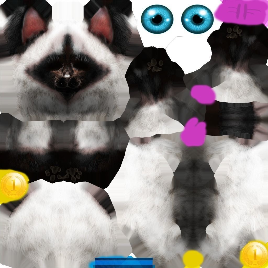 Animated Cat SET Free low-poly 3D model_11