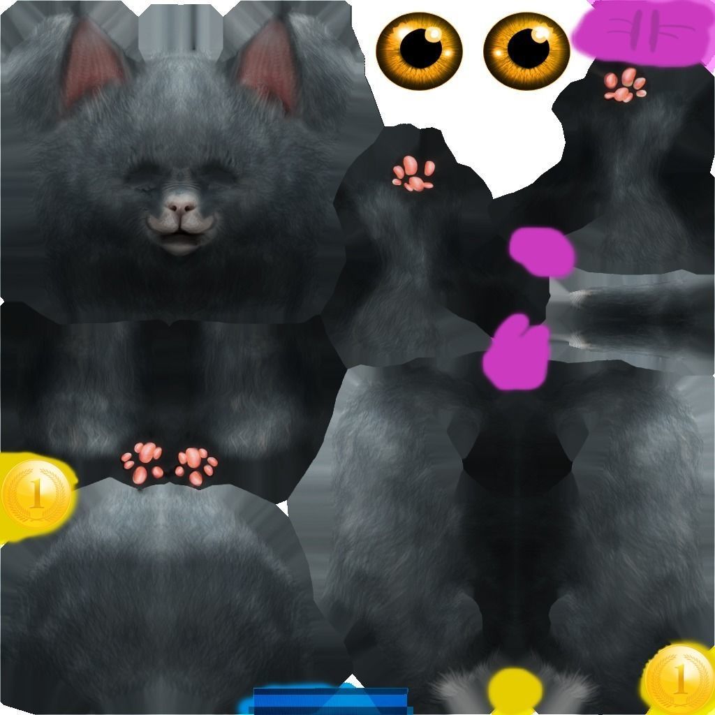 Animated Cat SET Free low-poly 3D model_13