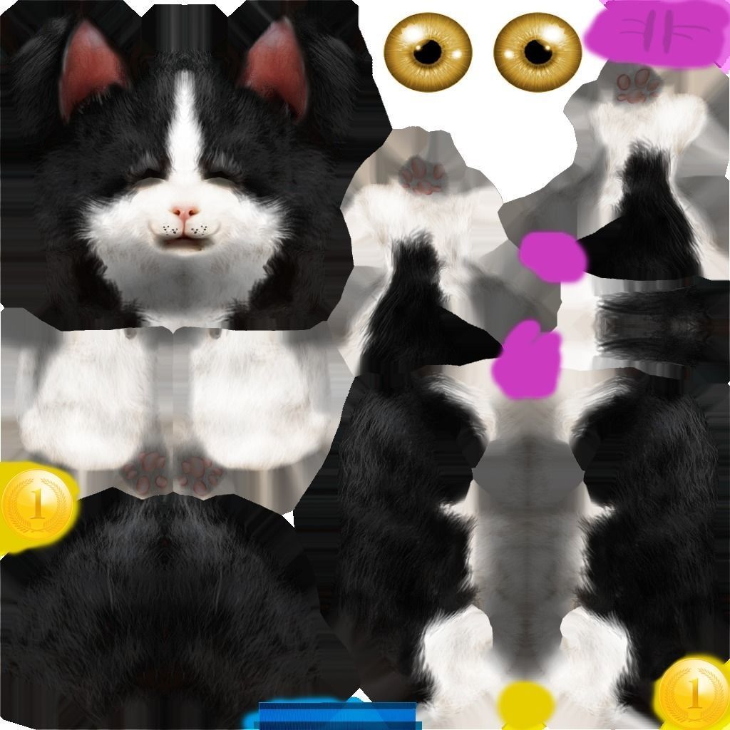 Animated Cat SET Free low-poly 3D model_12