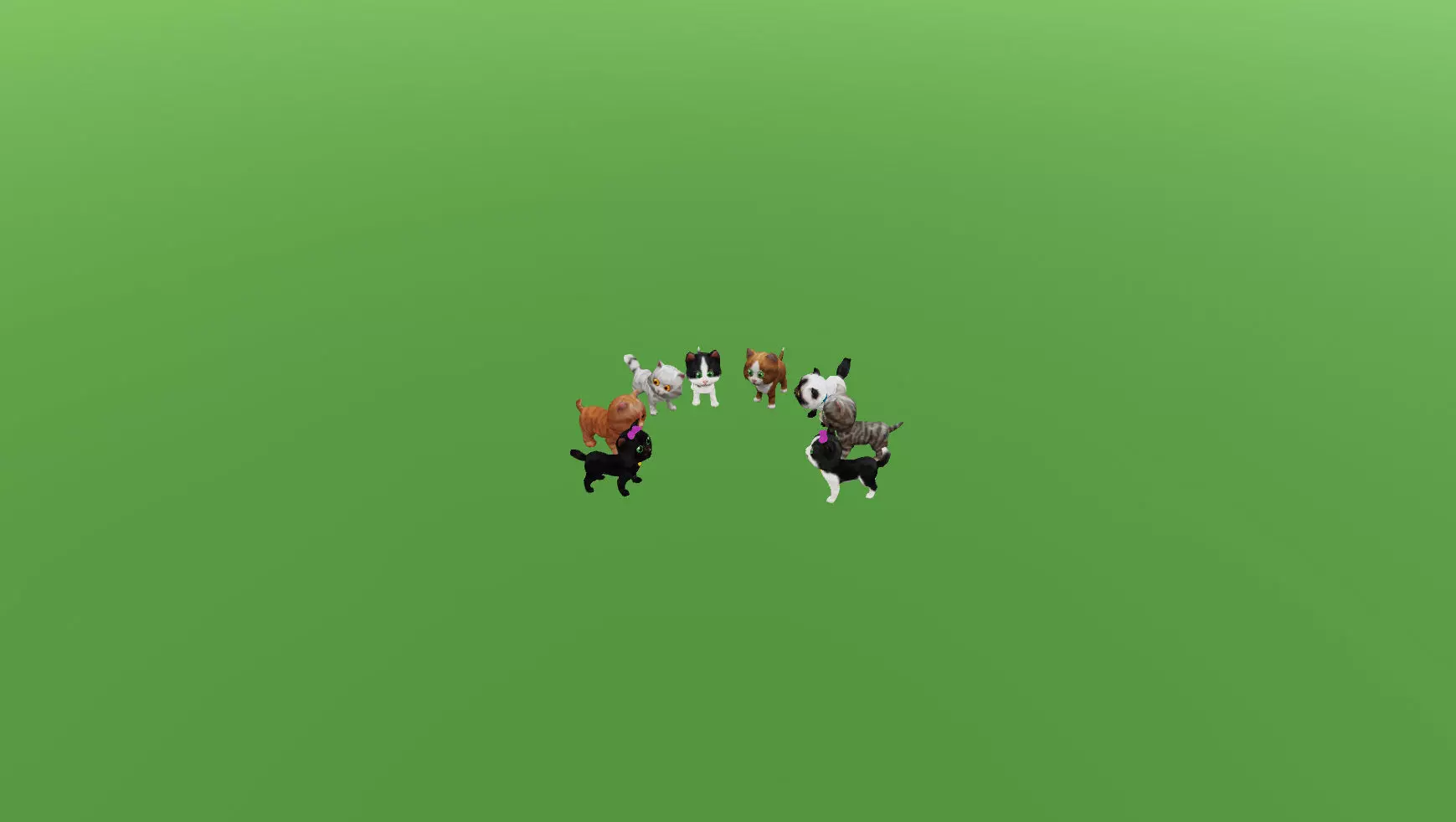 Animated Cat SET Free low-poly 3D model_0
