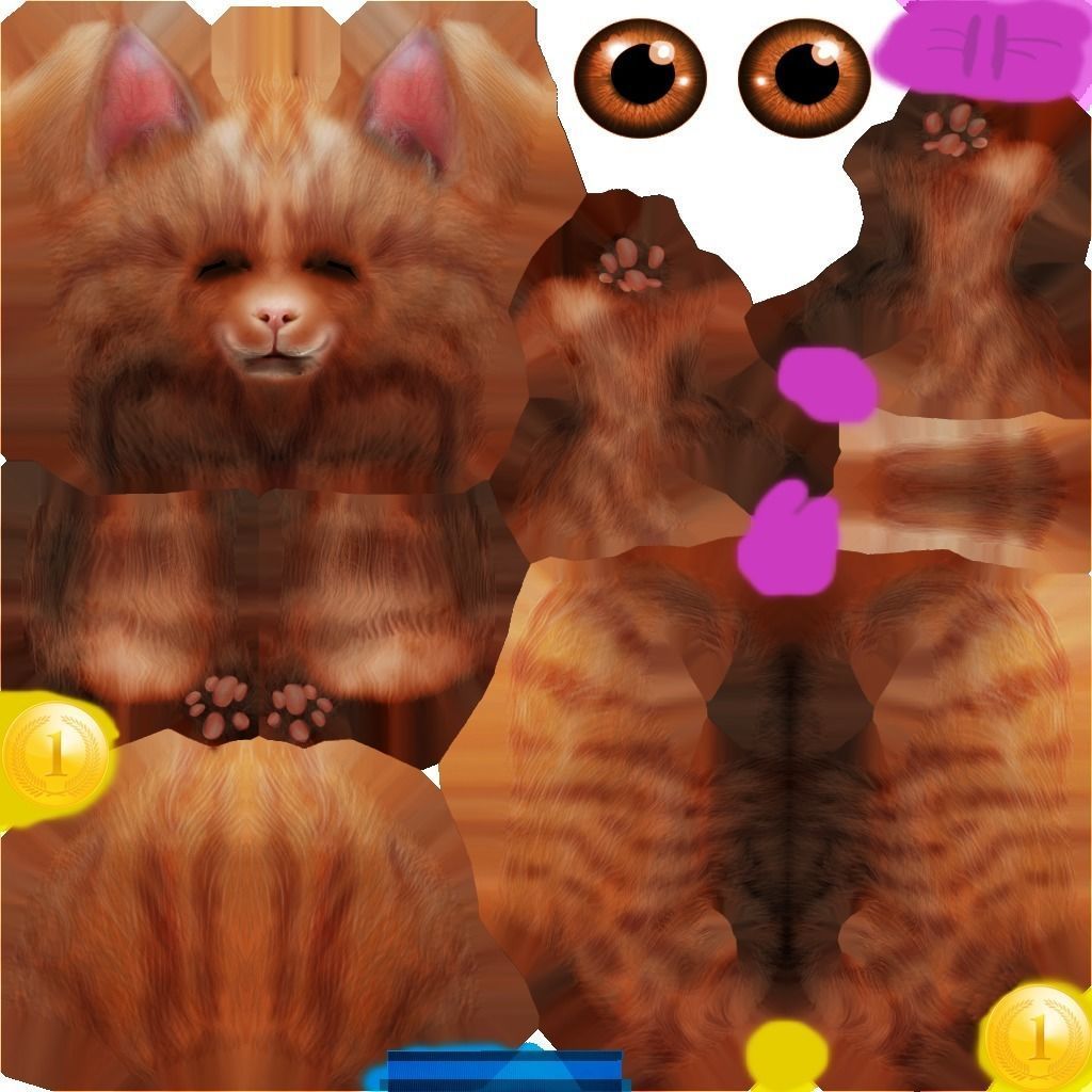 Animated Cat SET Free low-poly 3D model_8