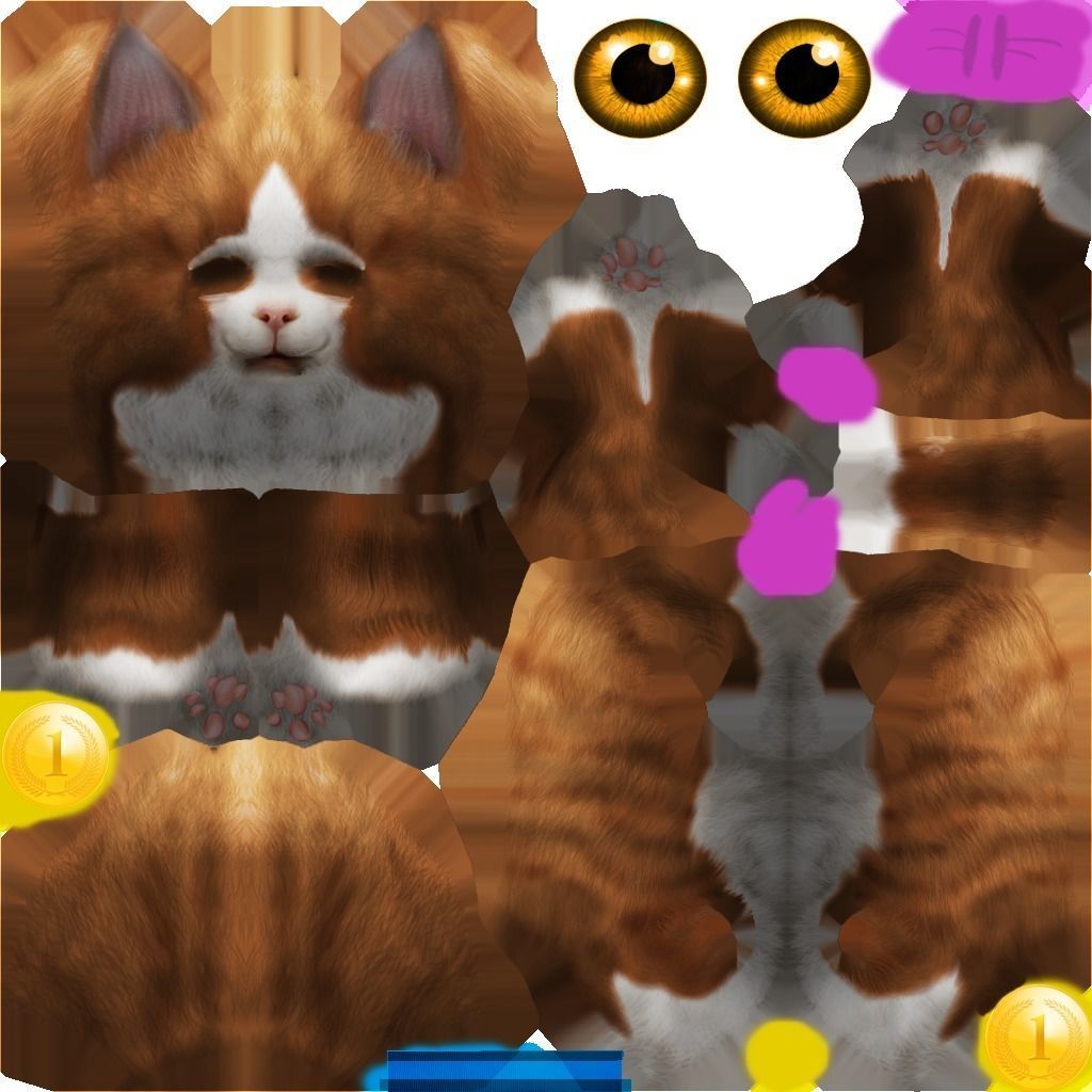 Animated Cat SET Free low-poly 3D model_2