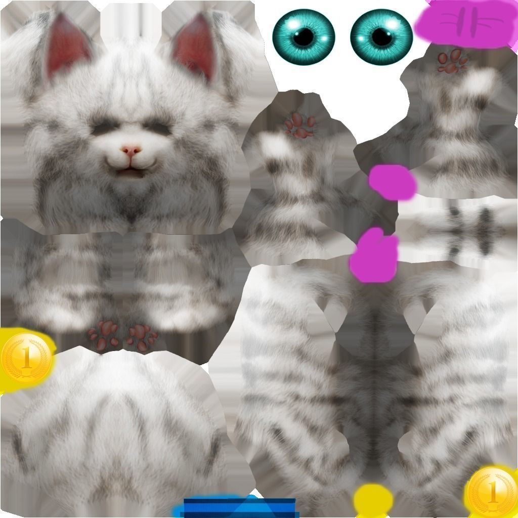 Animated Cat SET Free low-poly 3D model_3