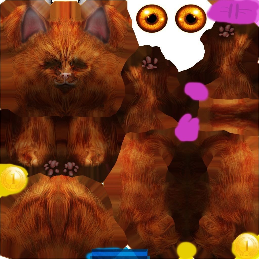 Animated Cat SET Free low-poly 3D model_7