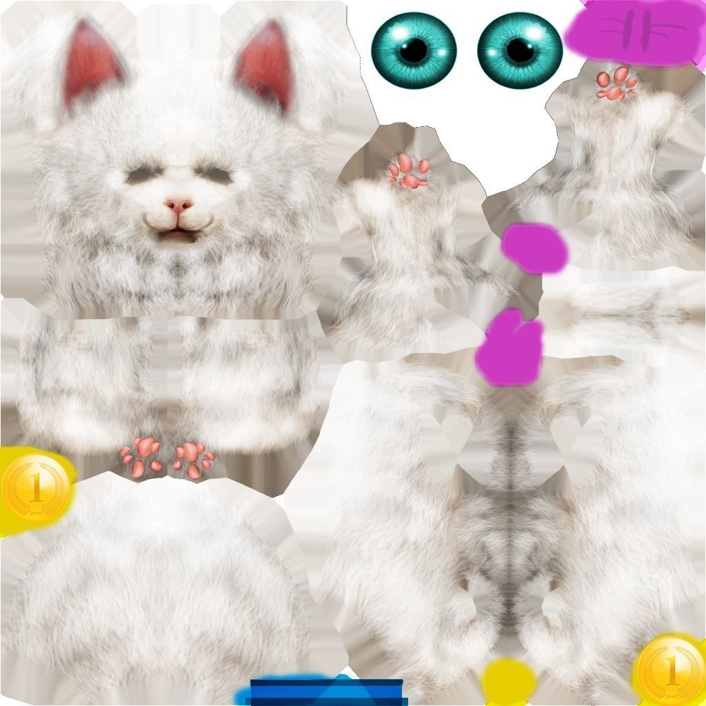 Animated Cat SET Free low-poly 3D model_10