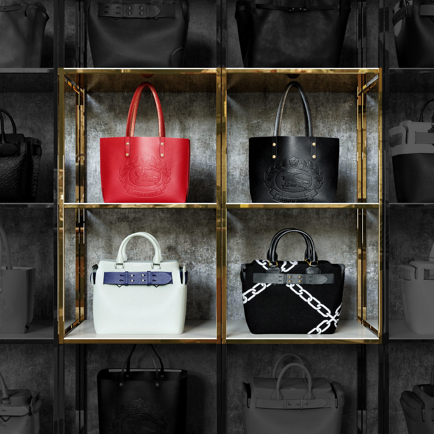 Women bags shop 3D model_1