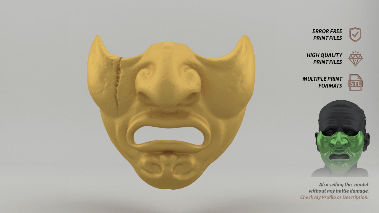 Mempo Japanese Mask battle-worn version