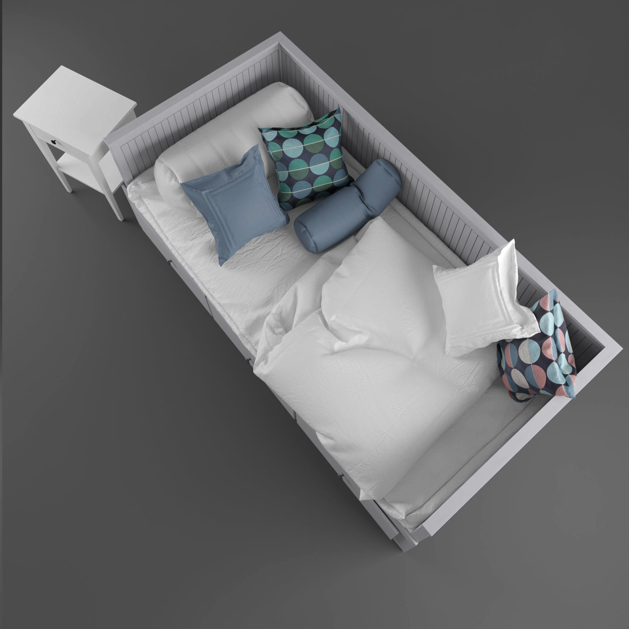 Hemnes bed 2  3D model_2