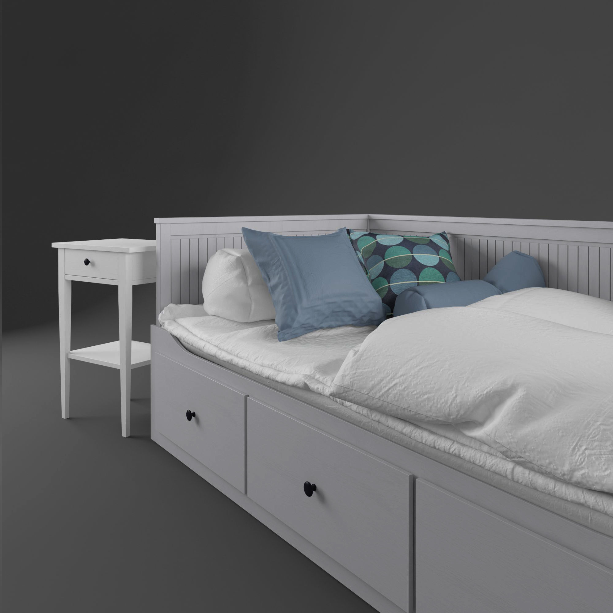 Hemnes bed 2  3D model_3