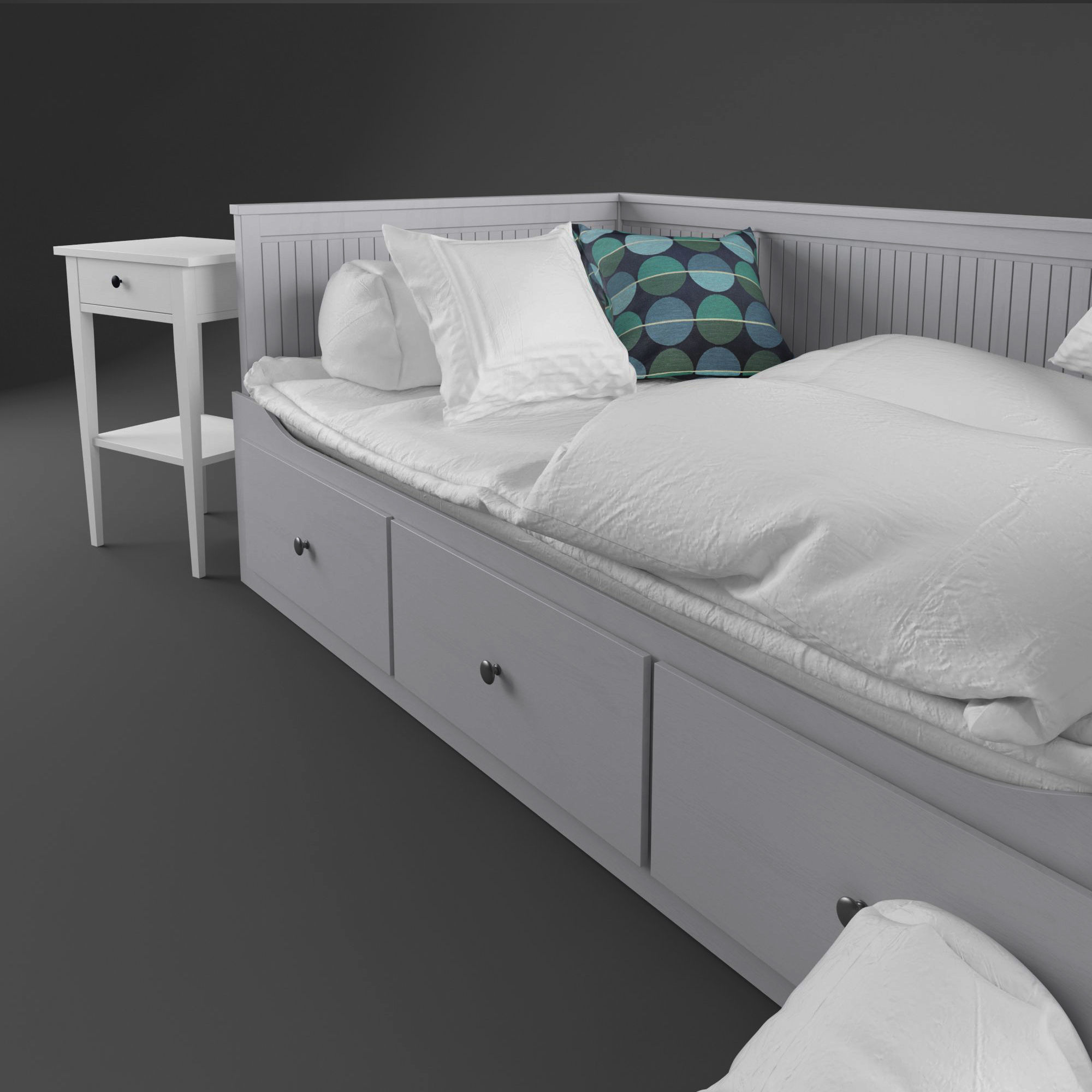 Hemnes bed 2  3D model_4