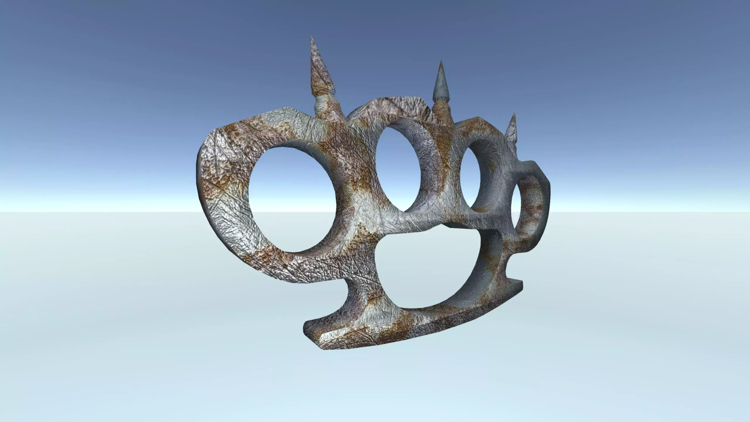 rusty spiked knuckle duster Low-poly 3D model