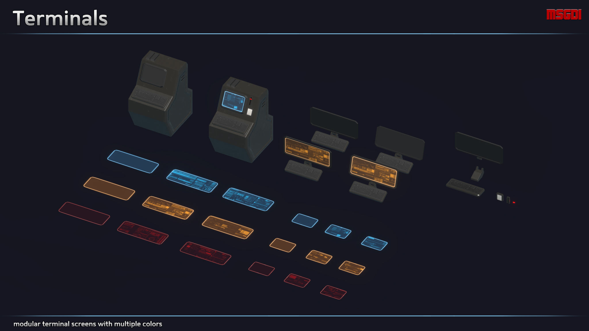 Modular Mech Hangar Low-poly 3D model_10