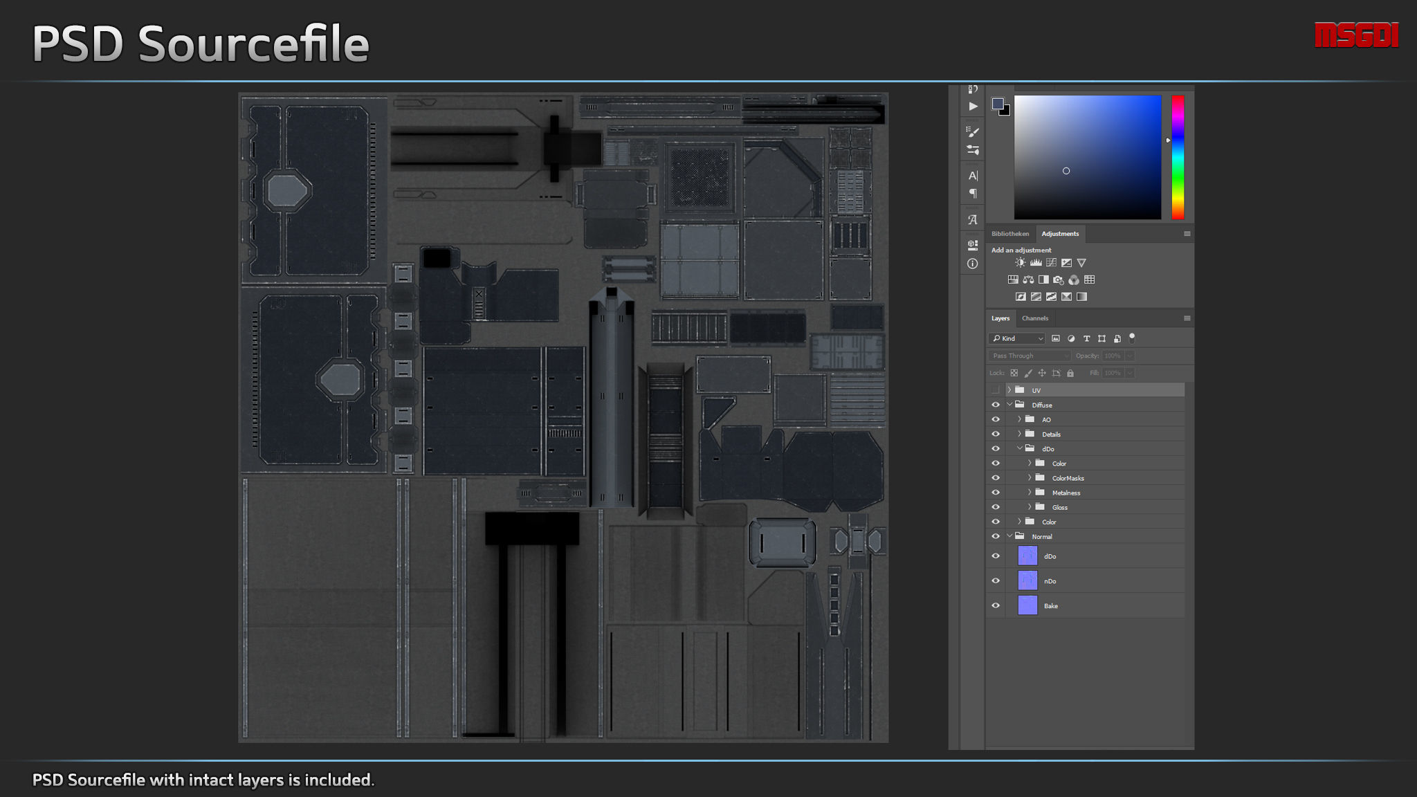 Modular Mech Hangar Low-poly 3D model_13