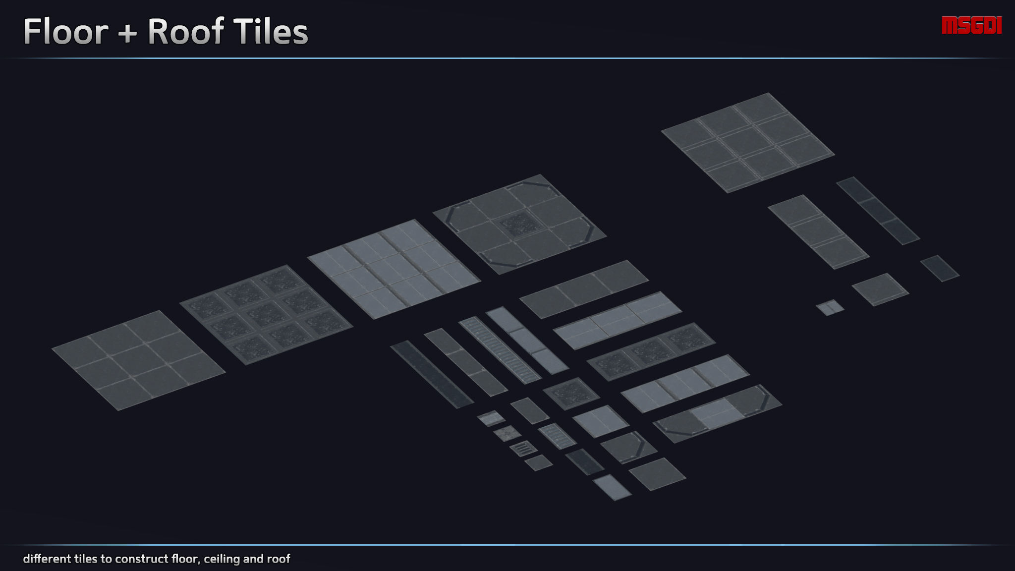 Modular Mech Hangar Low-poly 3D model_6