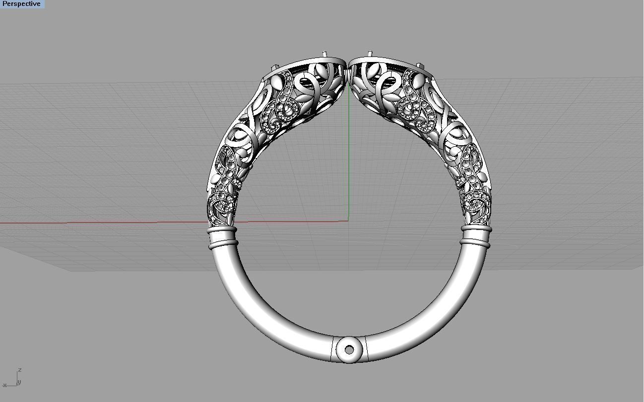 bracelet emerald and gold ring 3D print model_10