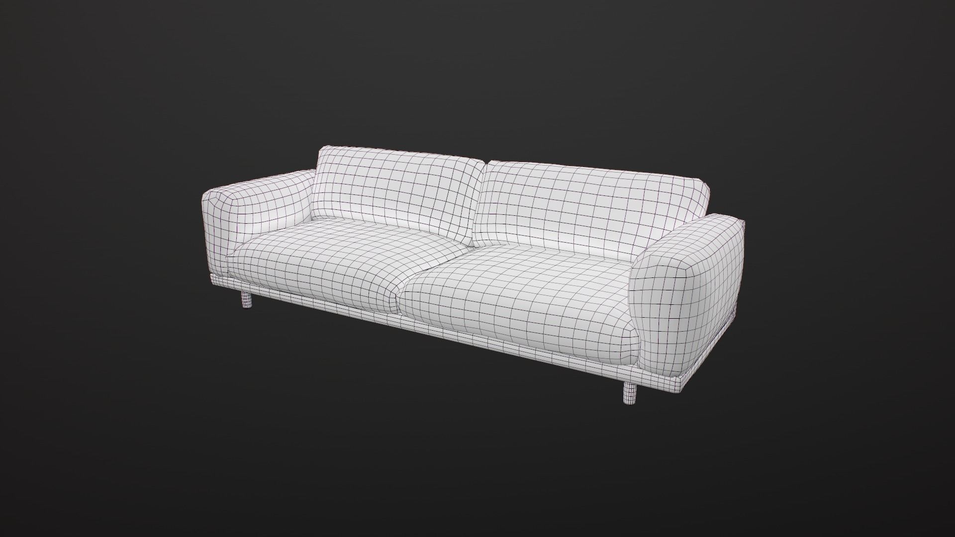 Sofa Game Design Low-poly 3D model_12
