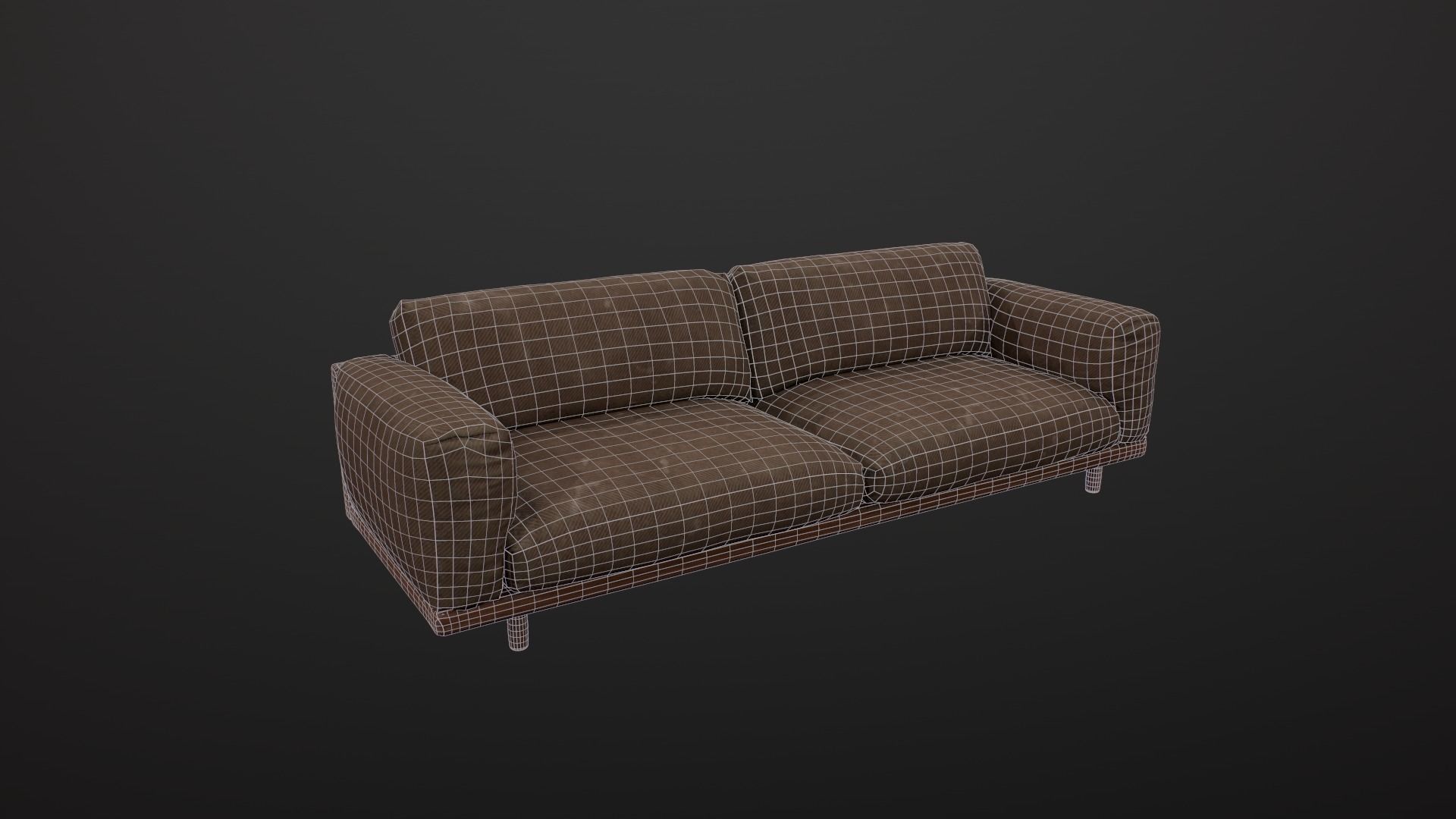 Sofa Game Design Low-poly 3D model_11