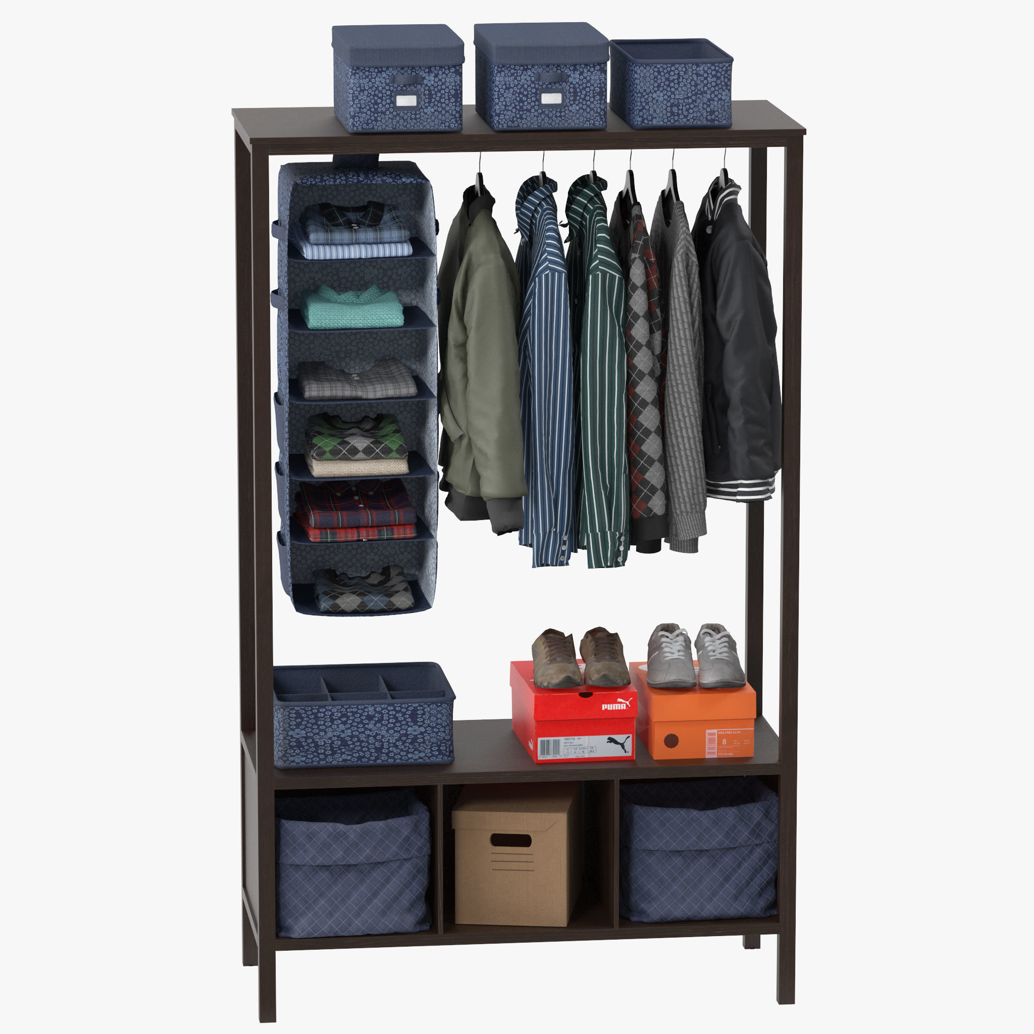 HEMNES Open wardrobe 3D model_3