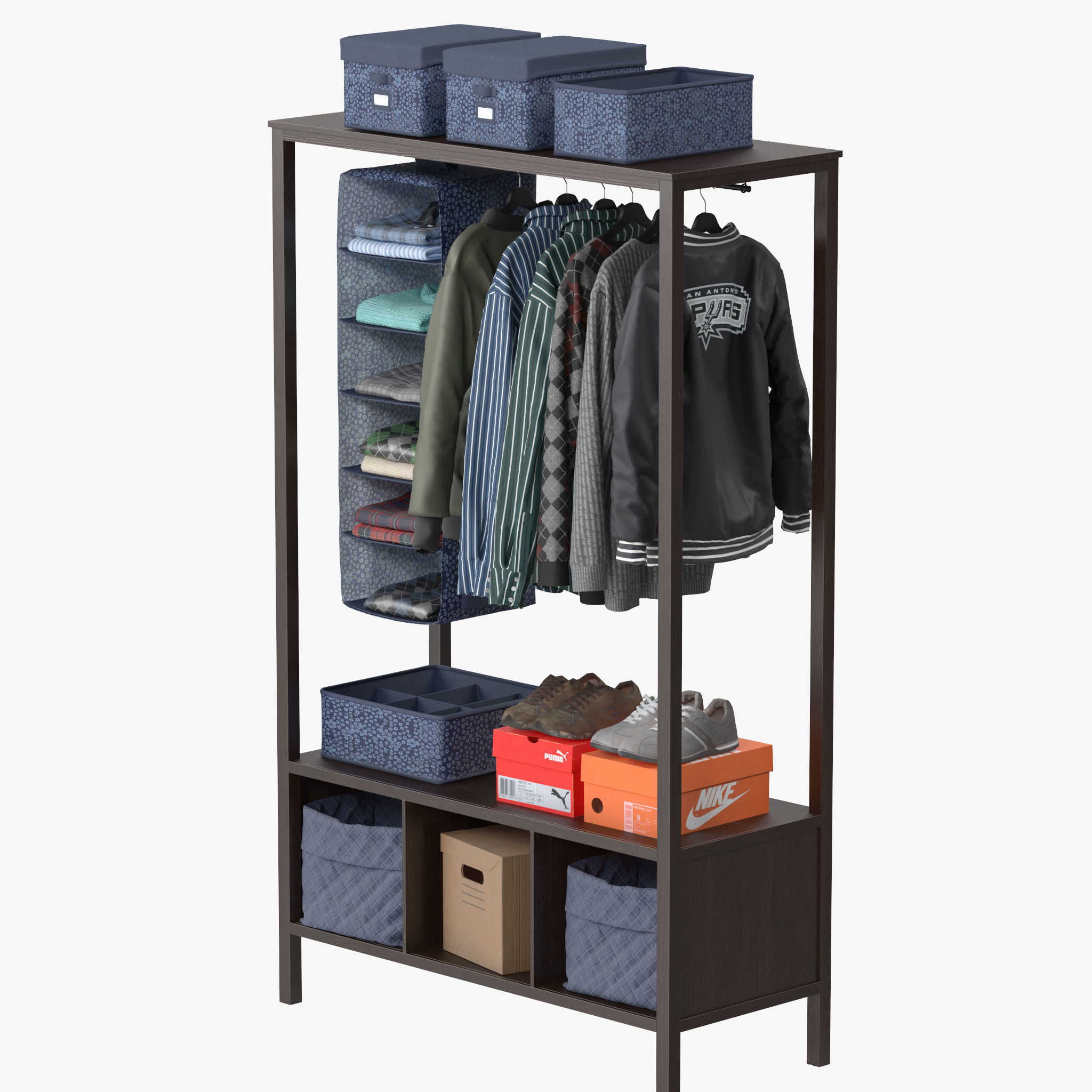 HEMNES Open wardrobe 3D model_4