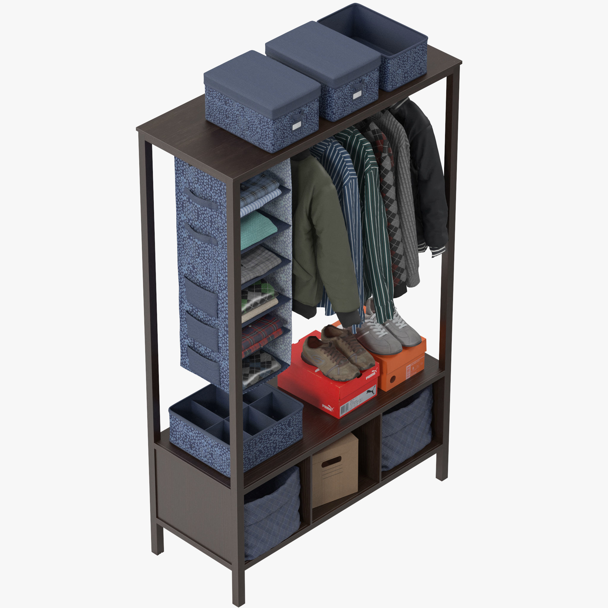 HEMNES Open wardrobe 3D model_5