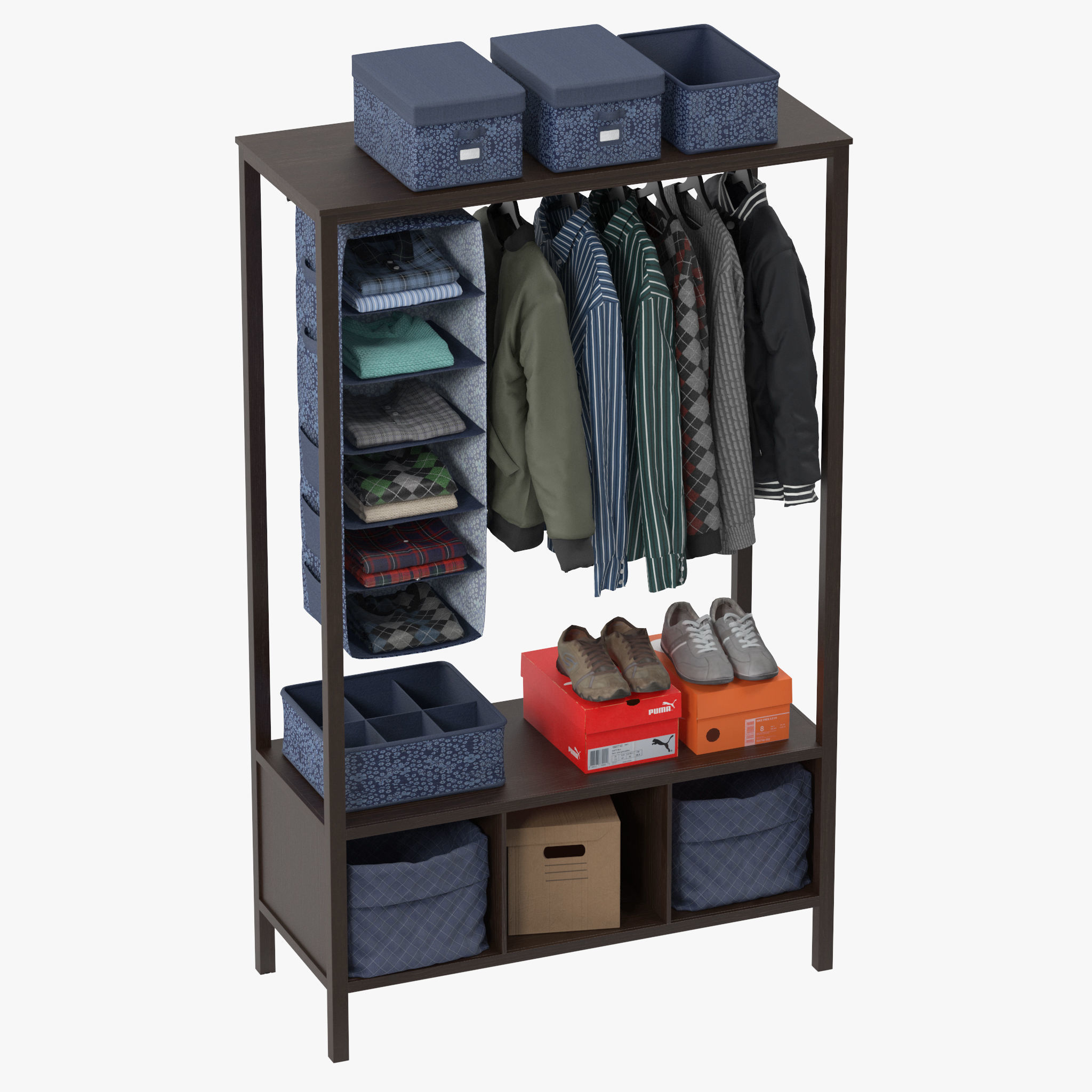 HEMNES Open wardrobe 3D model_2