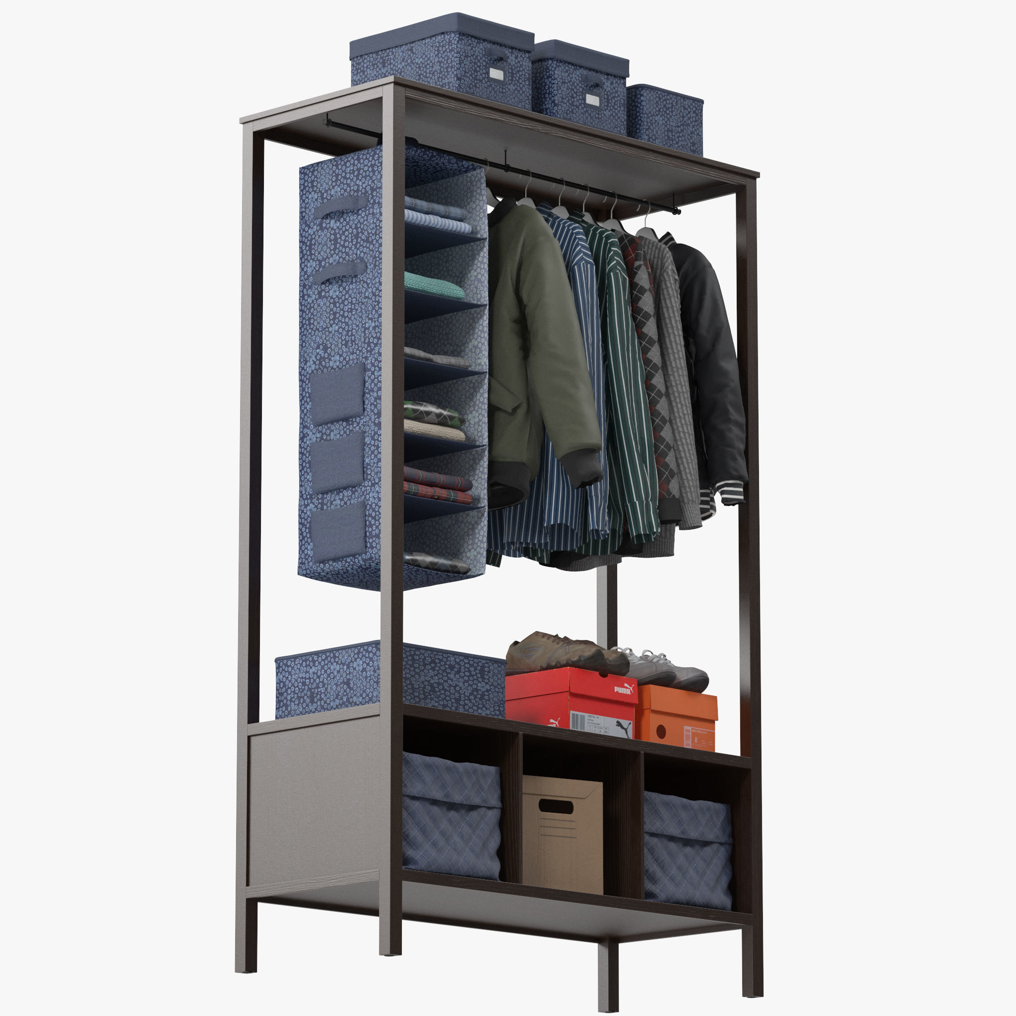 HEMNES Open wardrobe 3D model_7