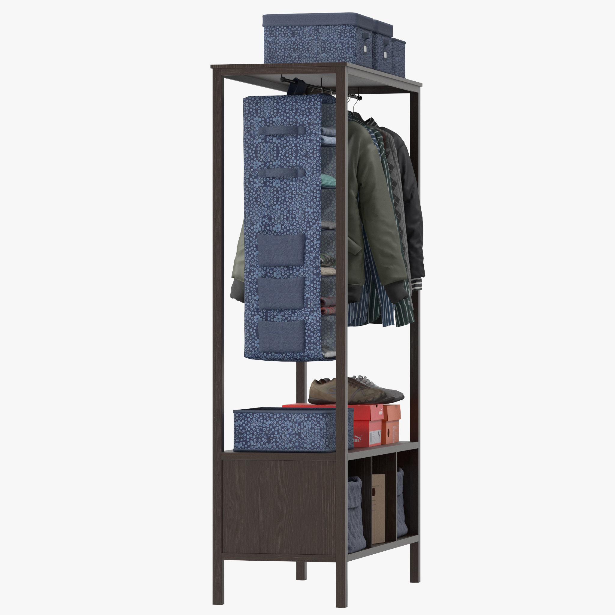 HEMNES Open wardrobe 3D model_9