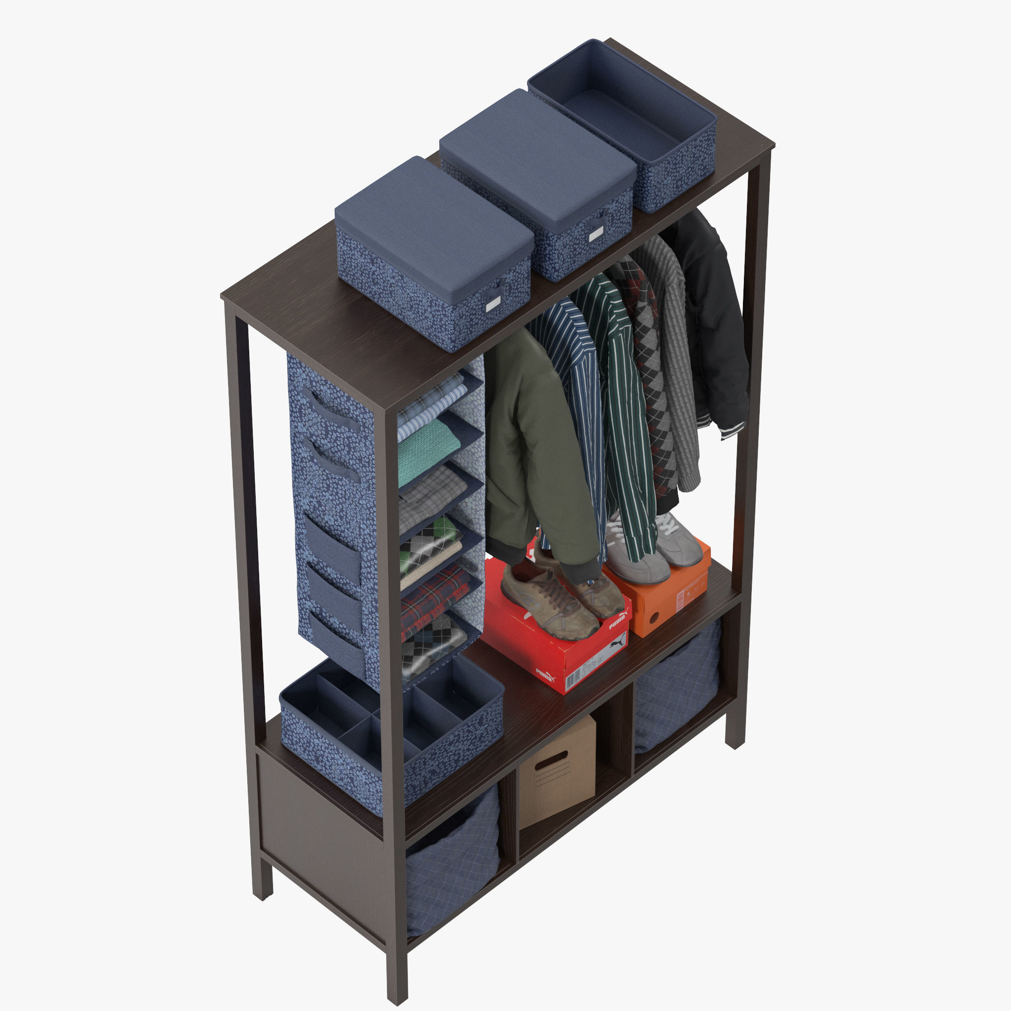 HEMNES Open wardrobe 3D model_8