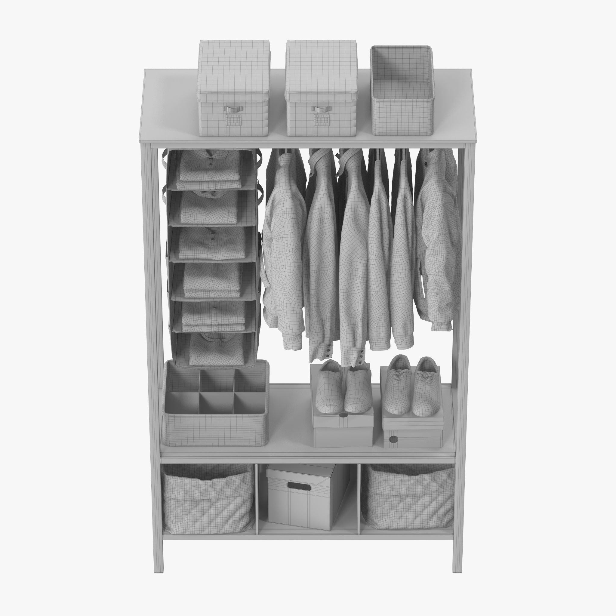 HEMNES Open wardrobe 3D model_13