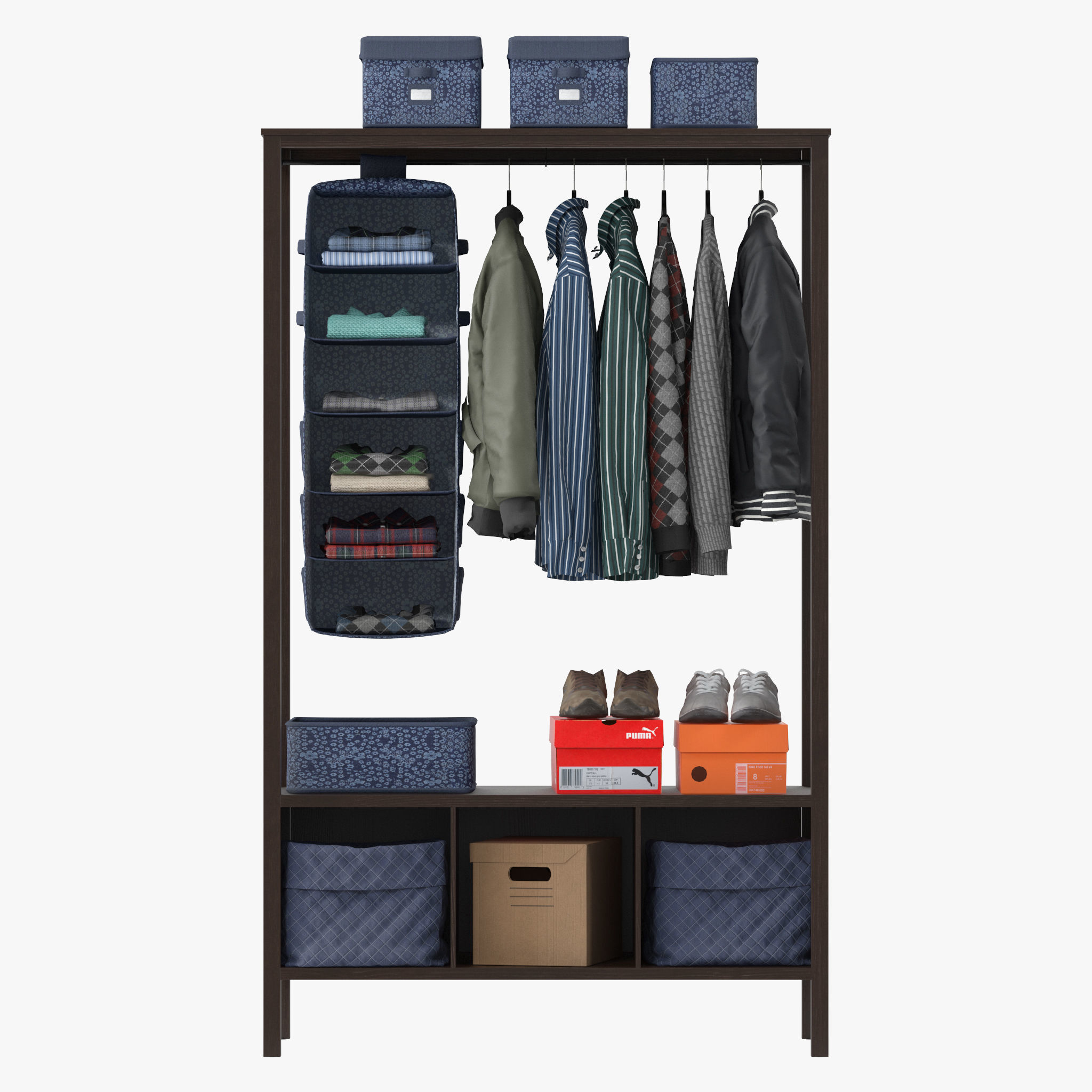 HEMNES Open wardrobe 3D model_1