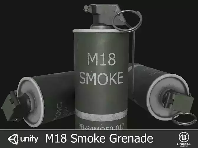 M18 Smoke Grenade Free low-poly 3D model