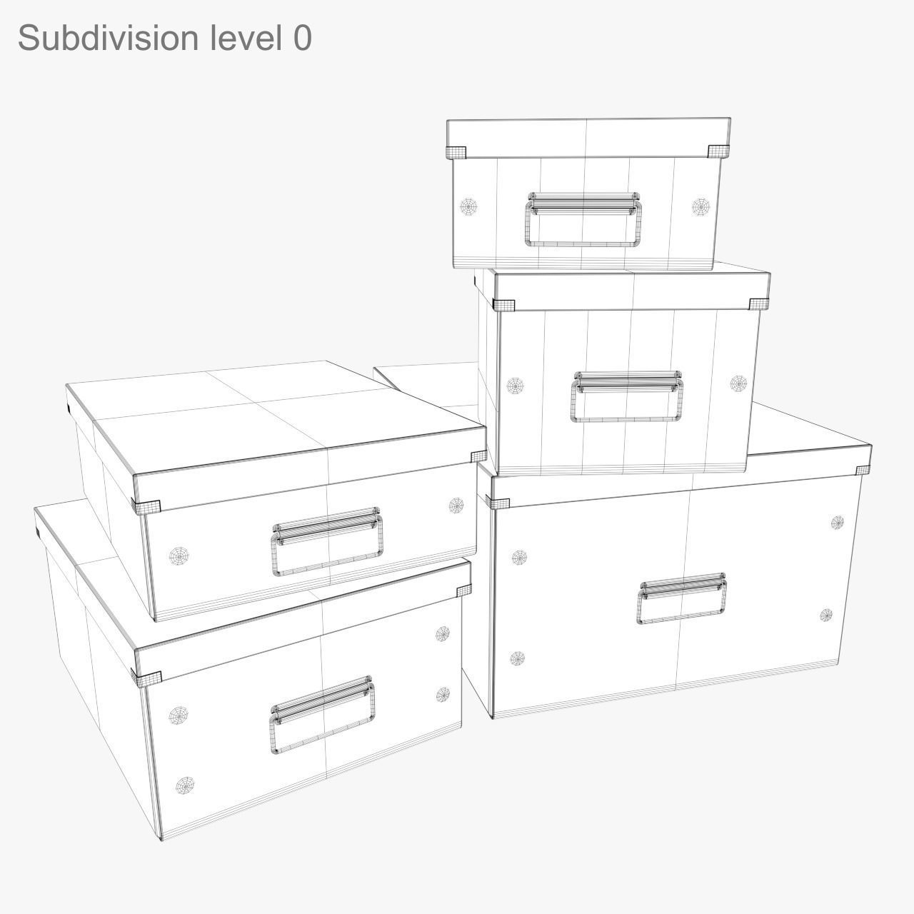Office Boxes 3D model_4