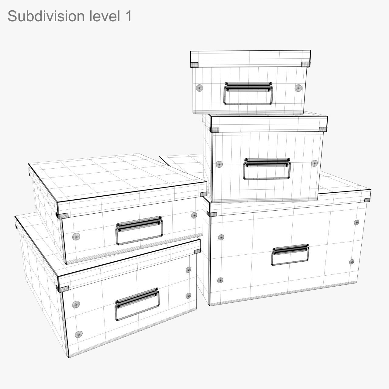 Office Boxes 3D model_5