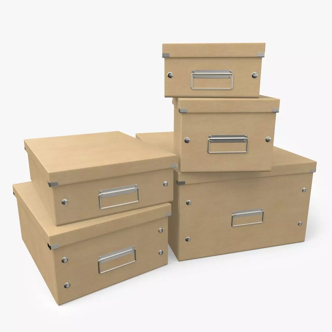 Office Boxes 3D model_0