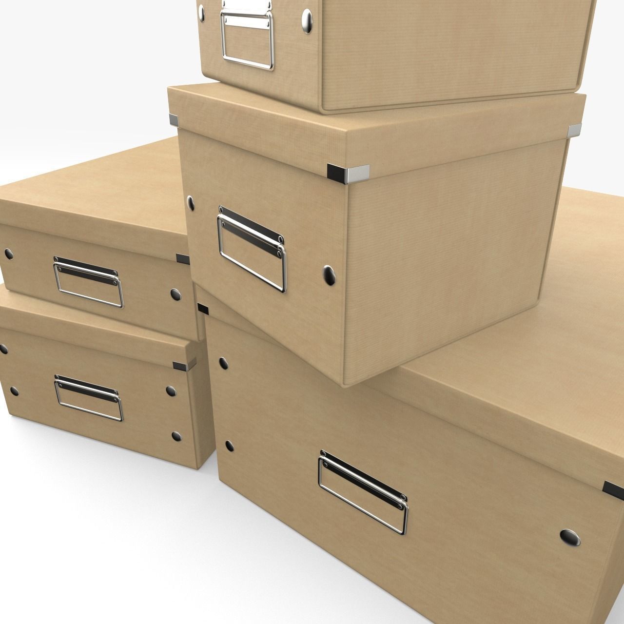 Office Boxes 3D model_3