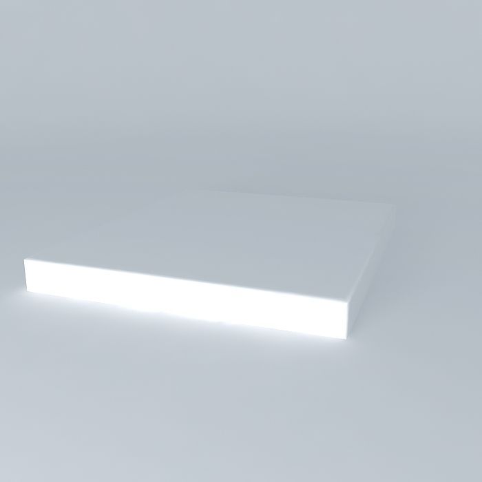 Cal King Mattress Free 3D model_1