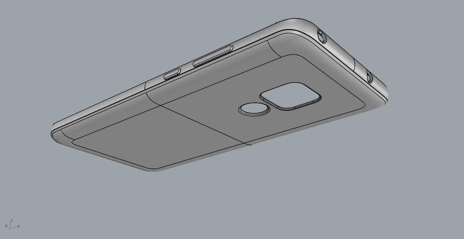 Huawei mate 20 transparent rubber case 3D print model_30