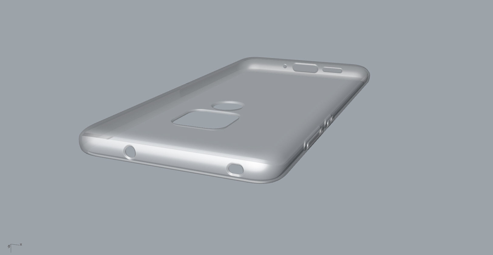 Huawei mate 20 transparent rubber case 3D print model_10