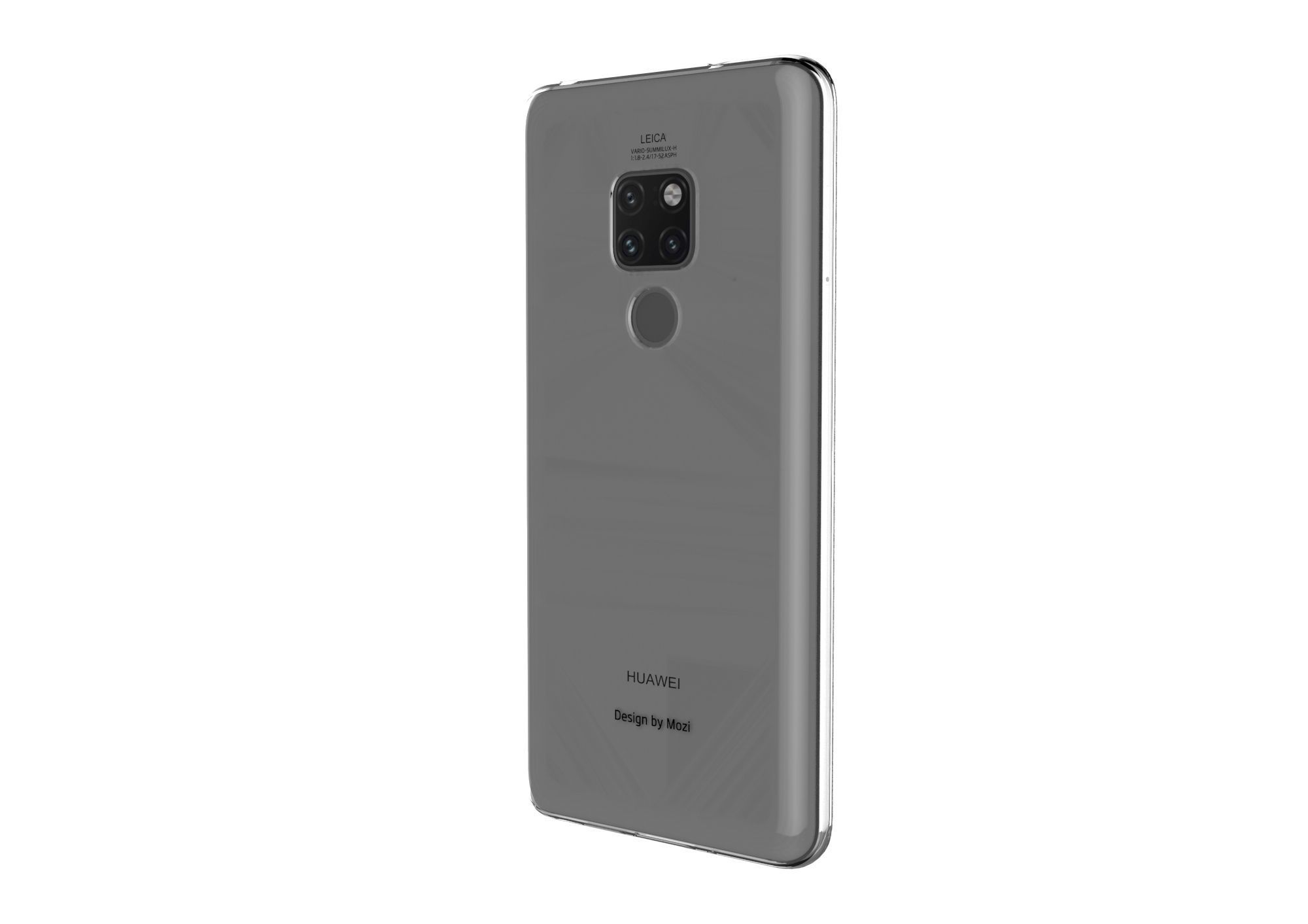 Huawei mate 20 transparent rubber case 3D print model_1