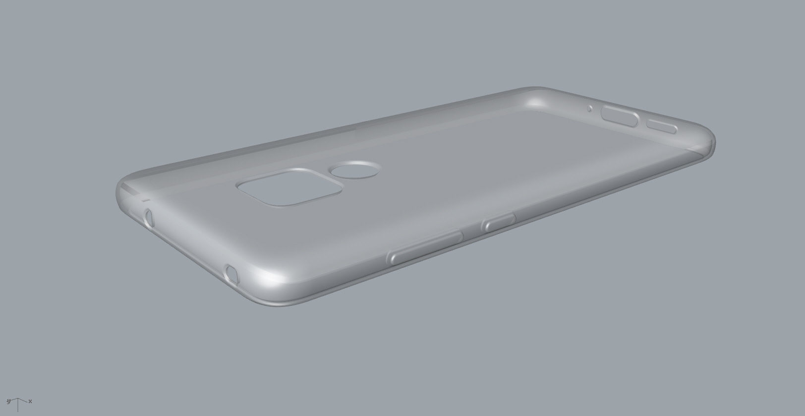 Huawei mate 20 transparent rubber case 3D print model_13