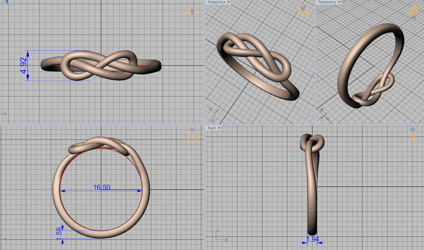 Infinity Knot ring v2 3dmodel printable 3D print model 3D print model_5