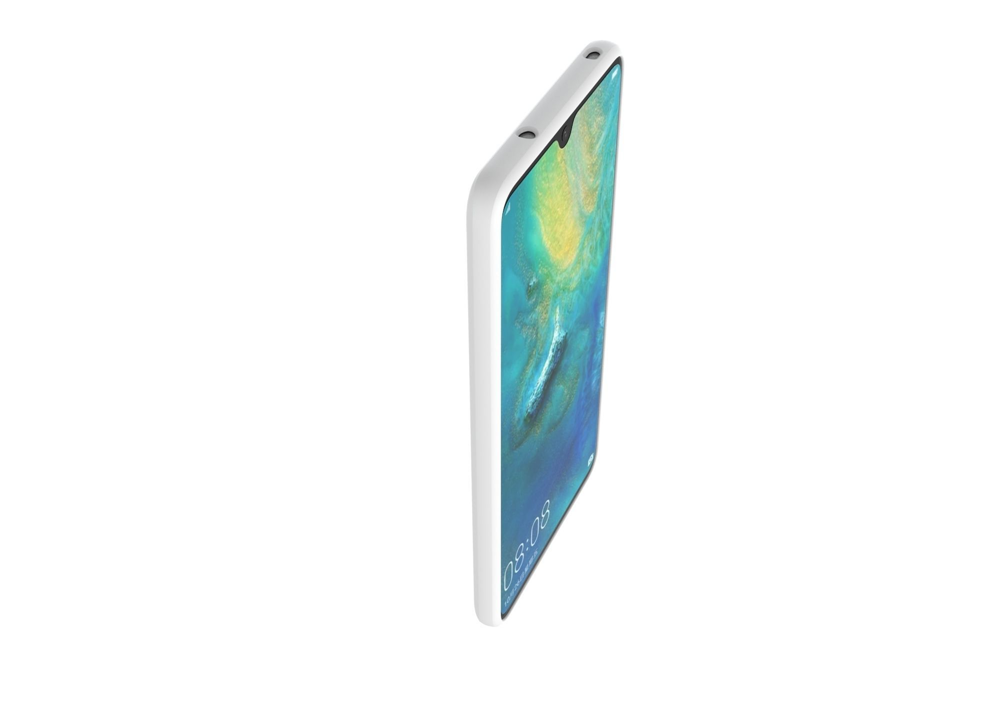Huawei mate 20 White TPU case 3D print model_6