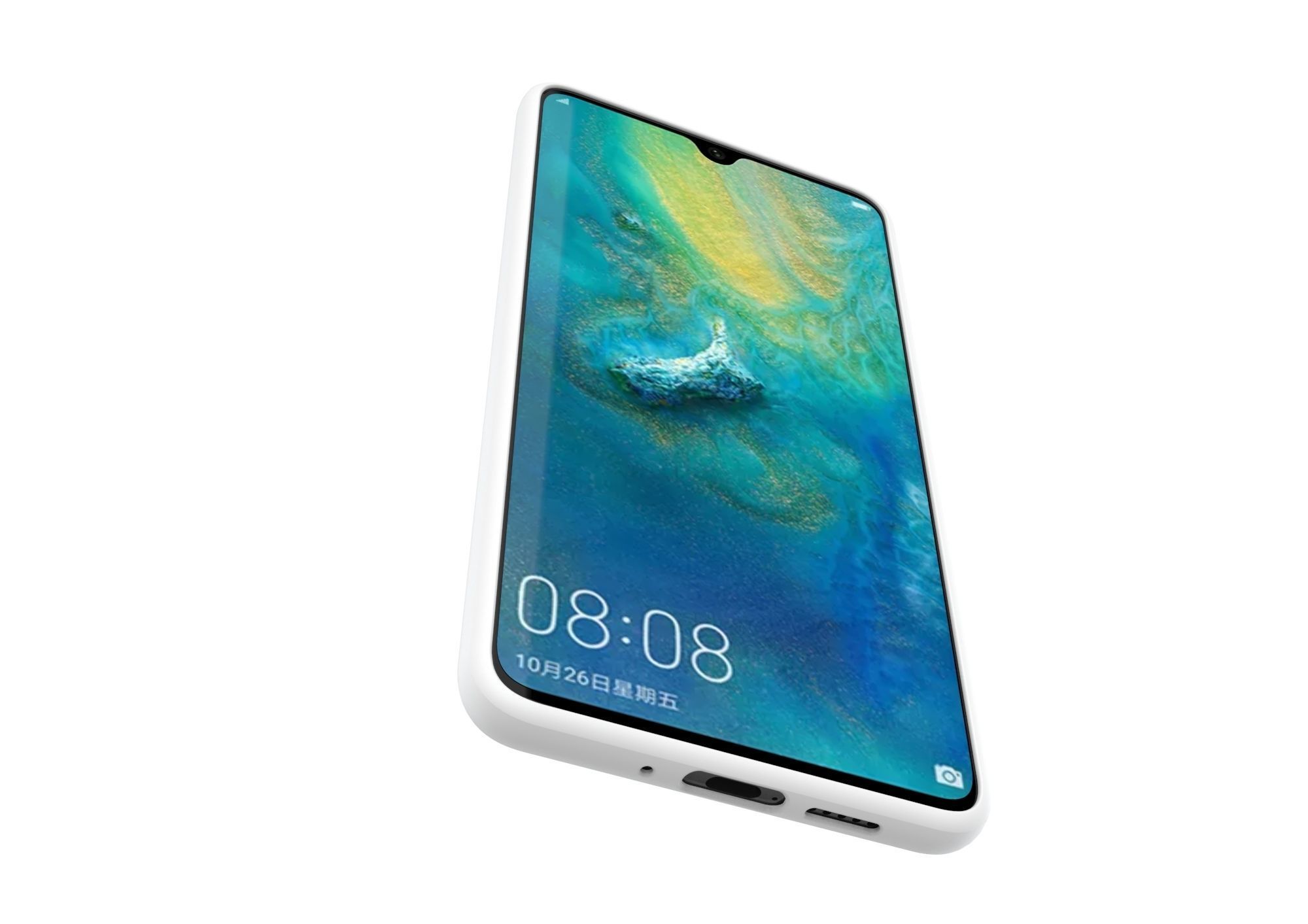 Huawei mate 20 White TPU case 3D print model_5