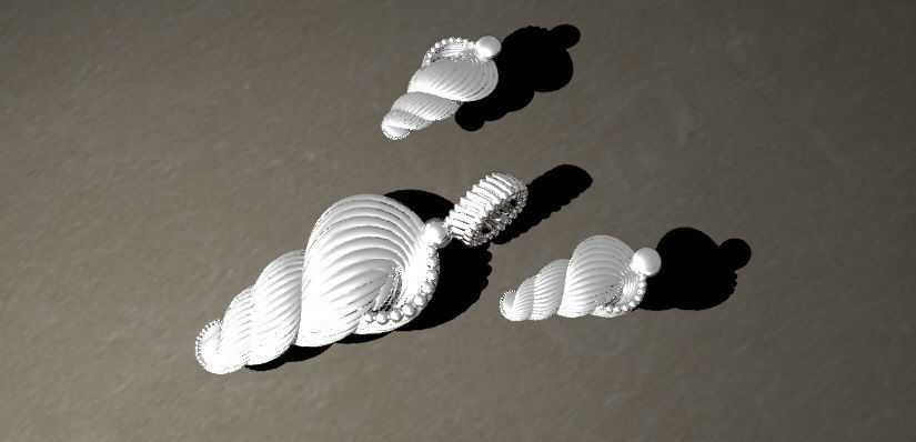 Sea shell set 3D print model_1