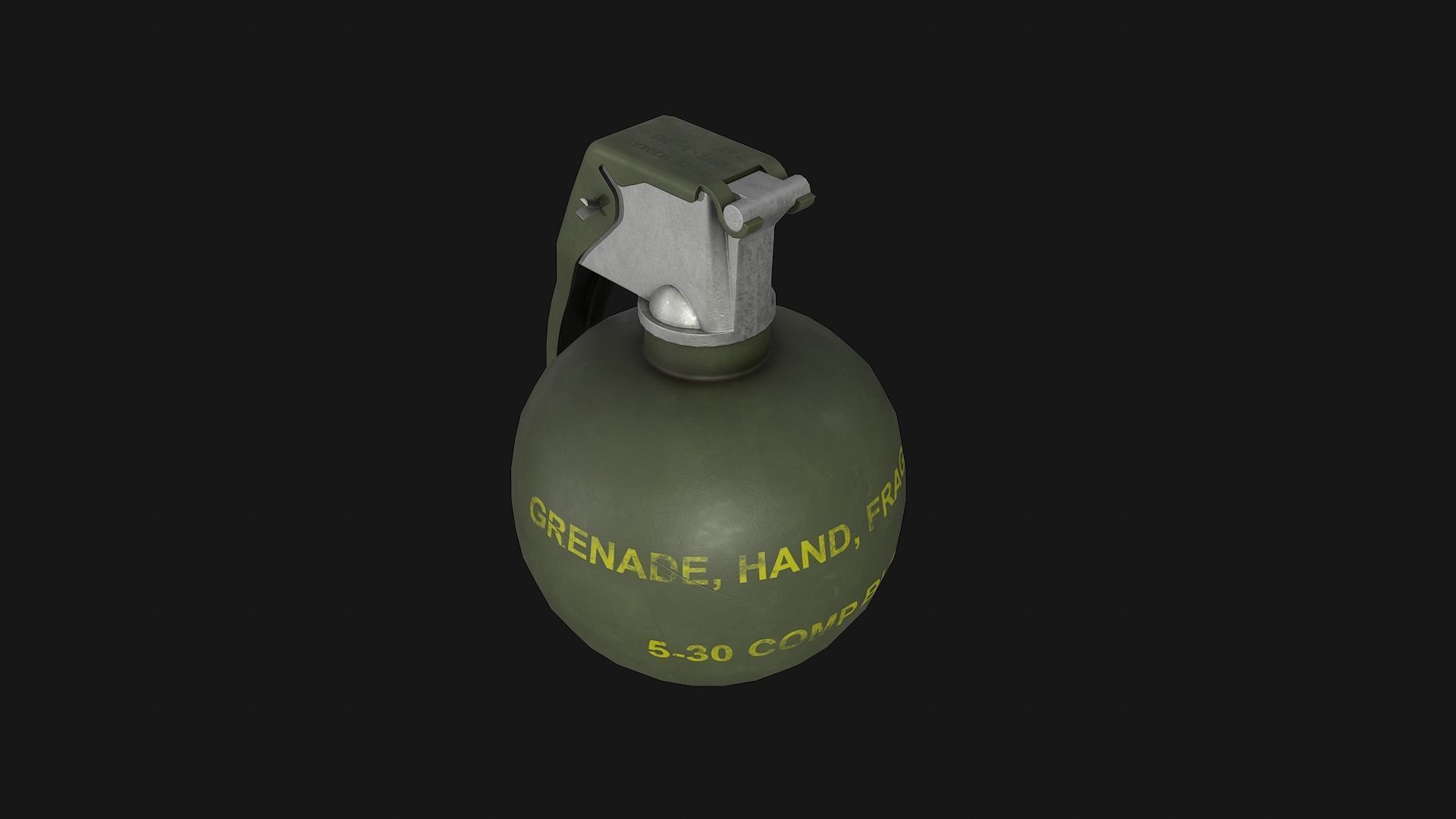 M67 Grenade Low-poly 3D model_4