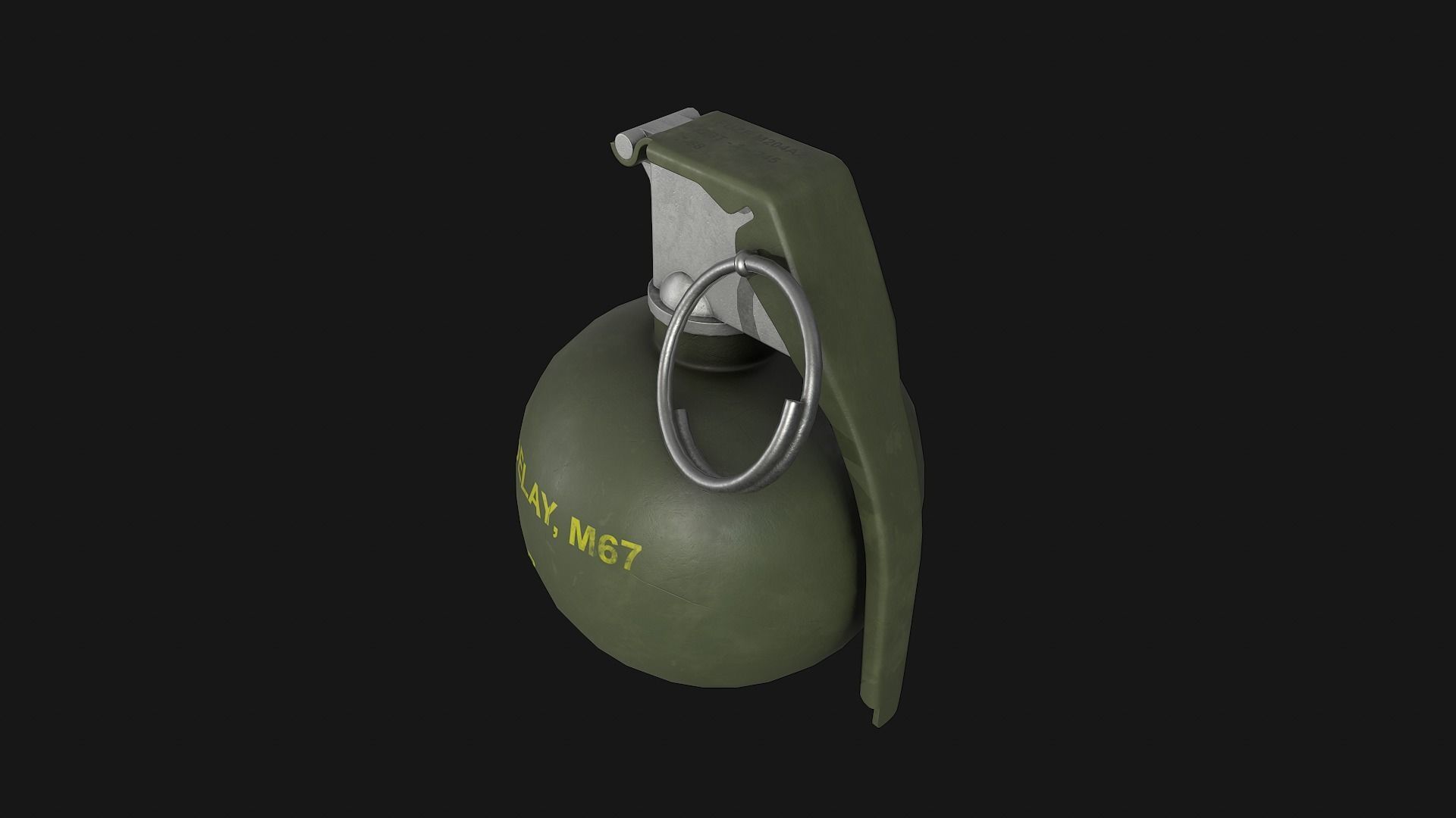 M67 Grenade Low-poly 3D model_3